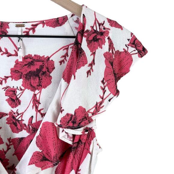Free People French Quarter Mini‎ Wrap Dress Pink Floral, Size XS - Picture 5 of 13